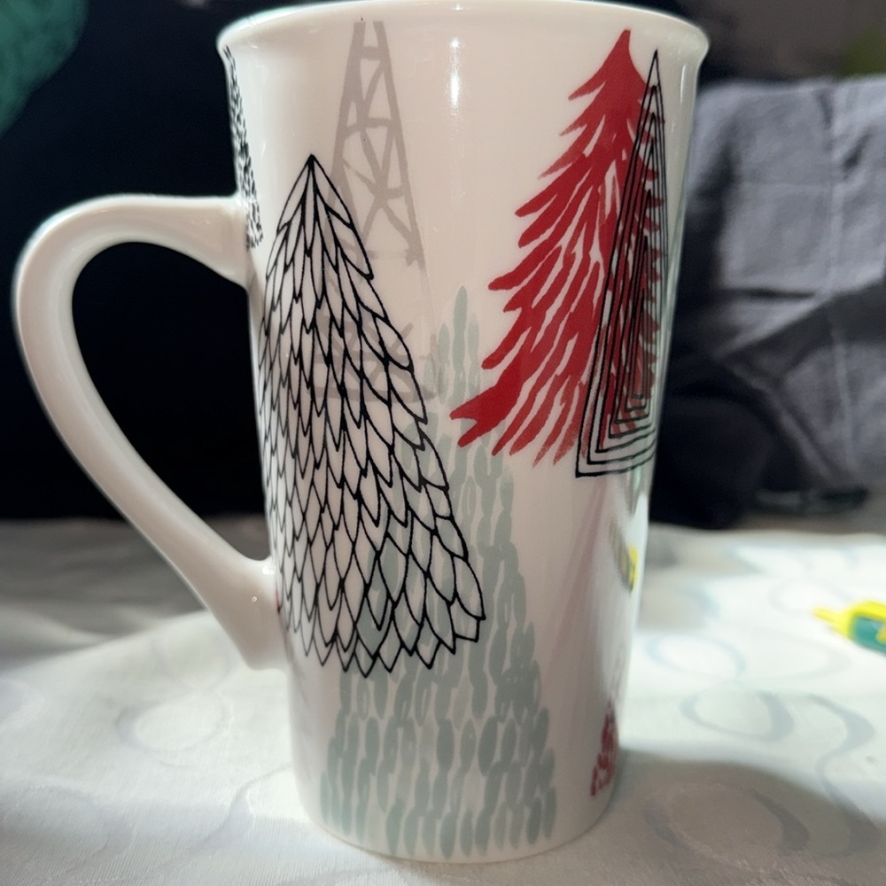 Starbucks Festive Tall Mug with Red and Black Accents - Picture 5 of 5